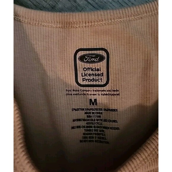 Ford Bronco Tank Womens Medium Brown Ribbed Cropped - Picture 2 of 5